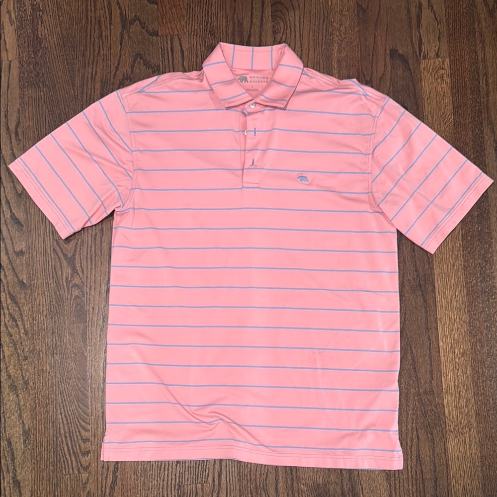 Men's Pink Striped Polo Shirt